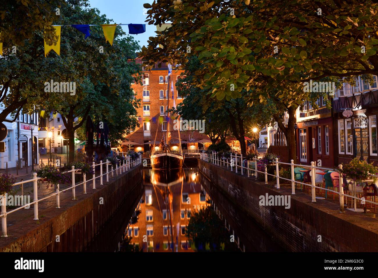 Ewer Margareta in Buxtehude am Abend Stock Photo