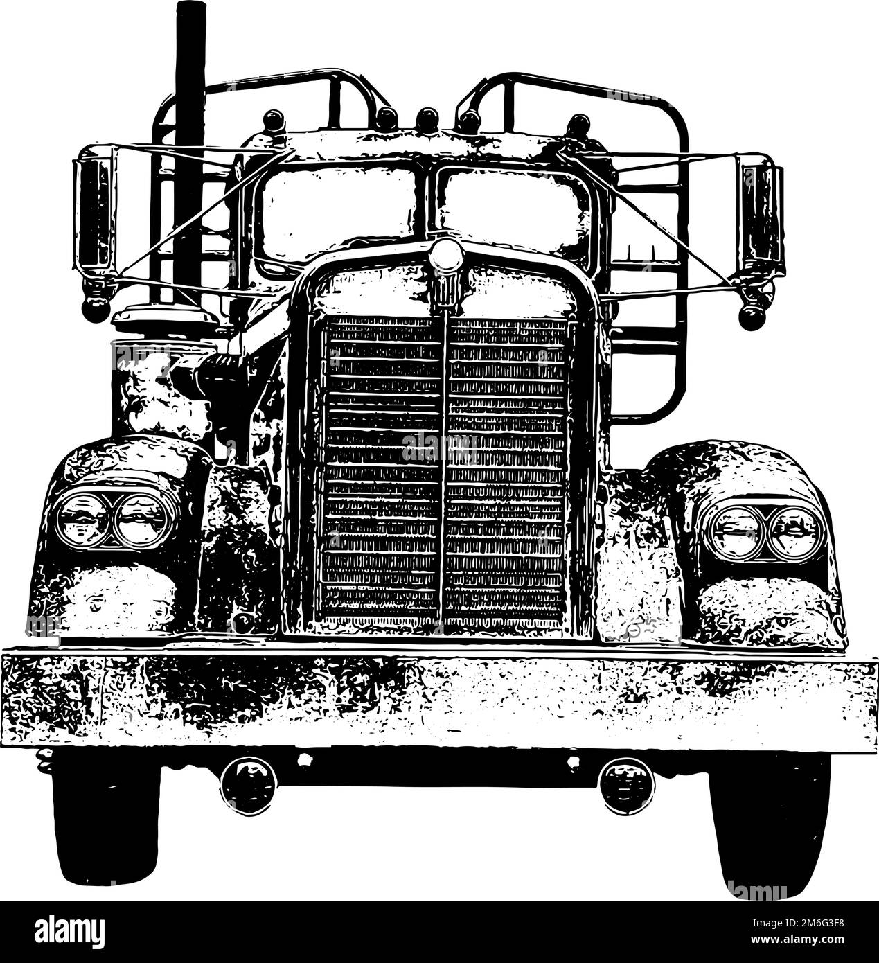 18 wheeler semi truck illustration Stock Vector