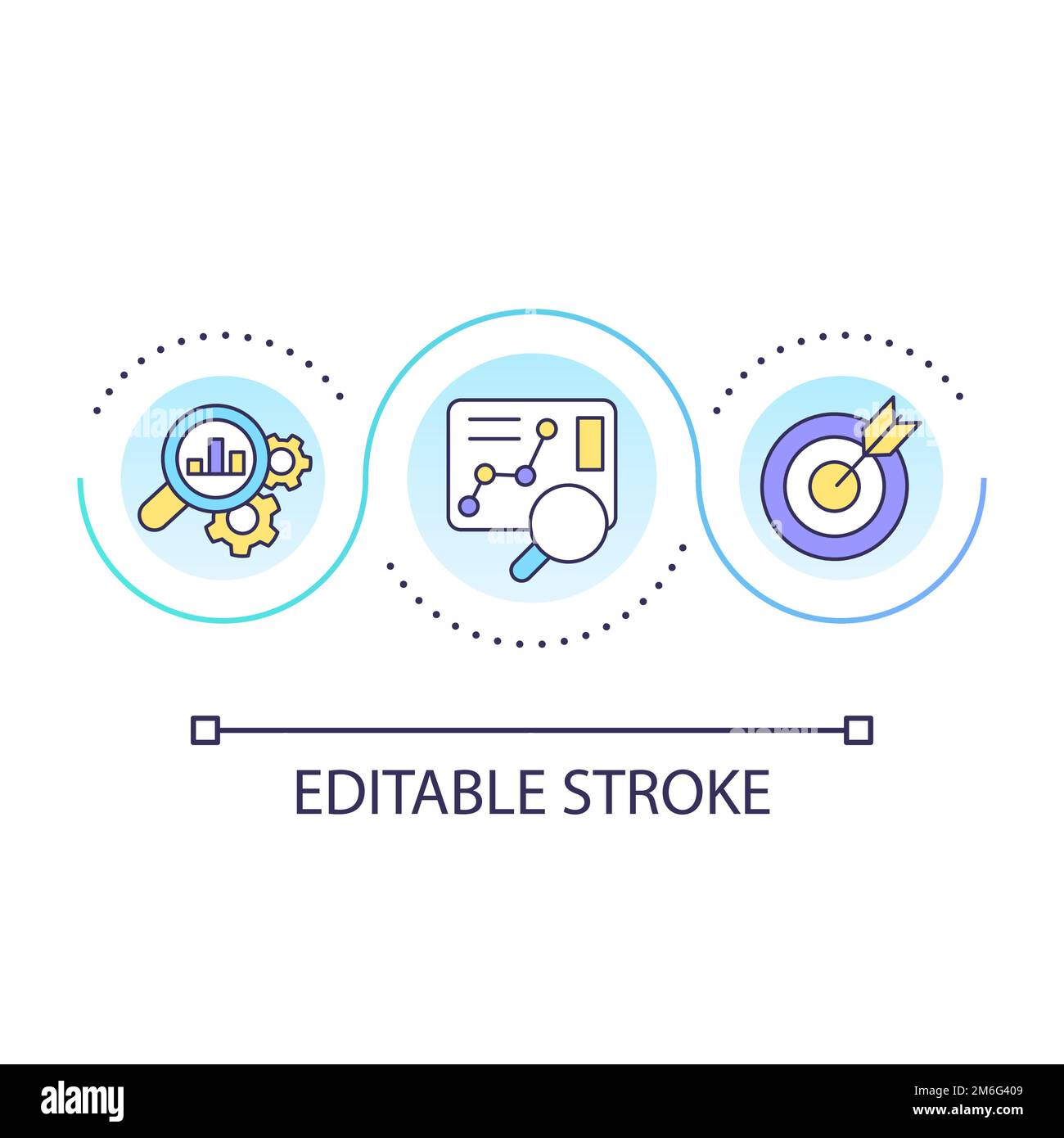 Commercial achievements analytics loop concept icon Stock Vector Image ...