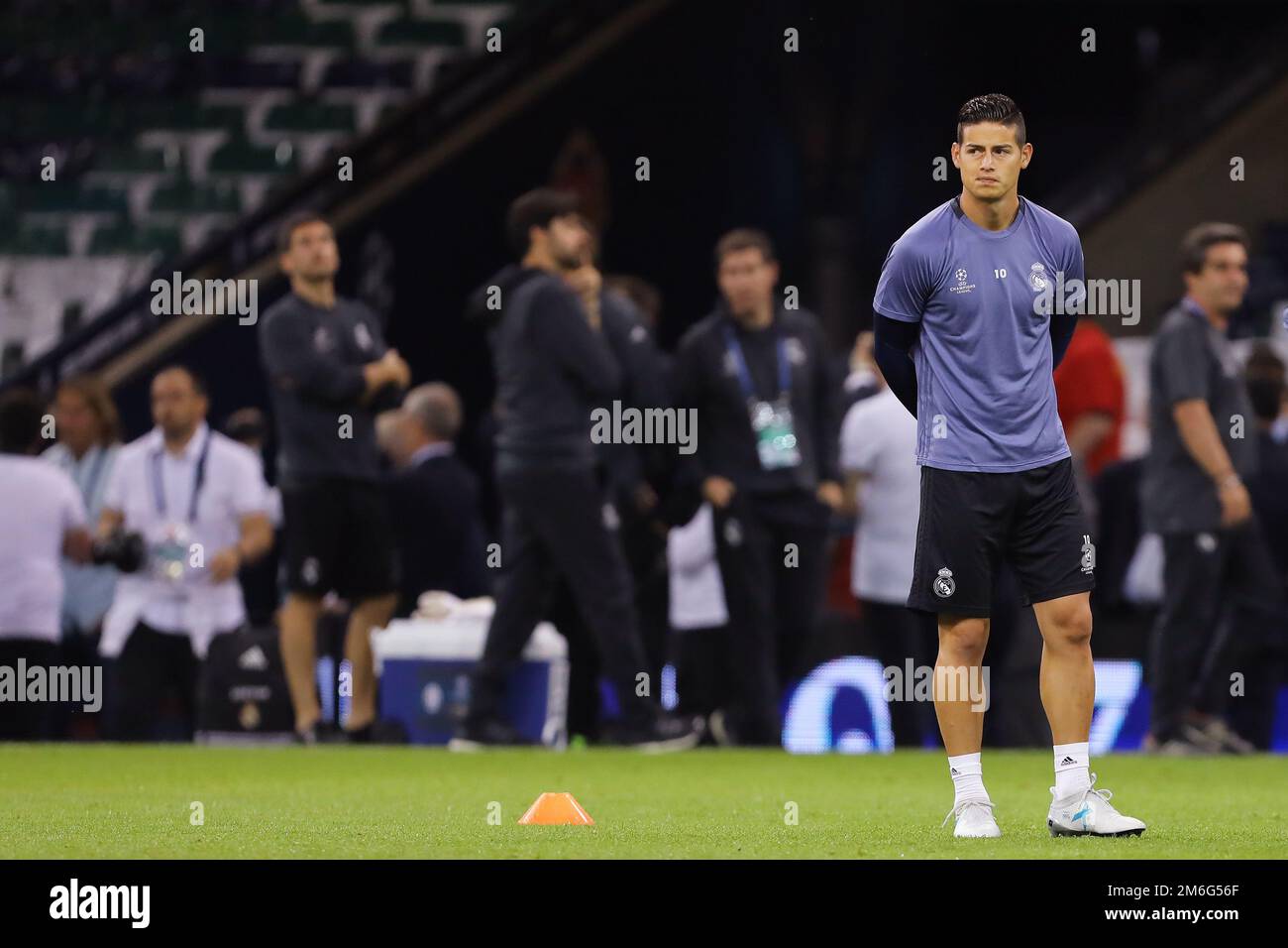 James Rodriguez of Real Madrid - Real Madrid training ahead of the UEFA Champions League Final, National Stadium of Wales, Cardiff - 2nd June 2017. Stock Photo