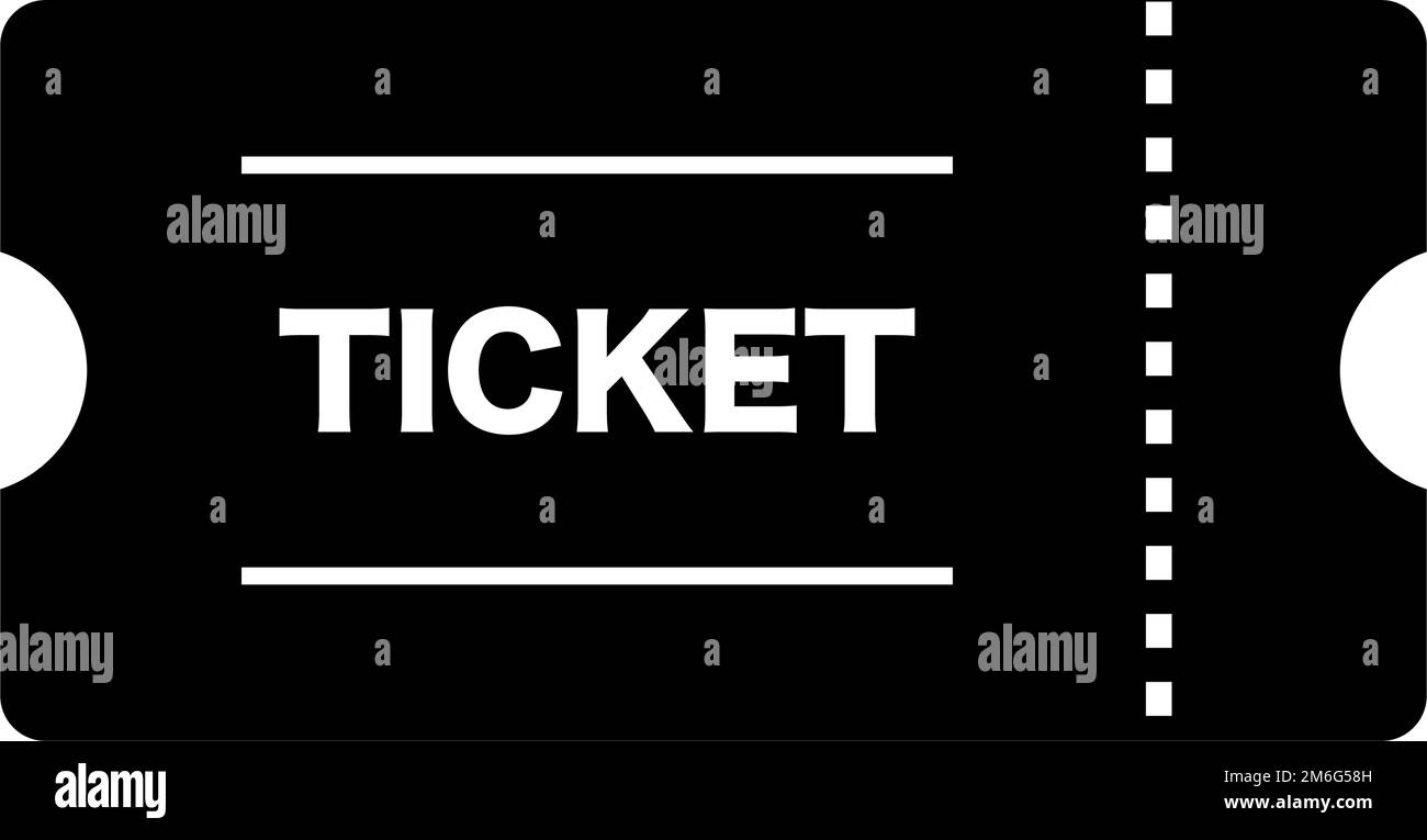 Ticket silhouette icon. Coupon and voucher. Editable vector. Stock Vector