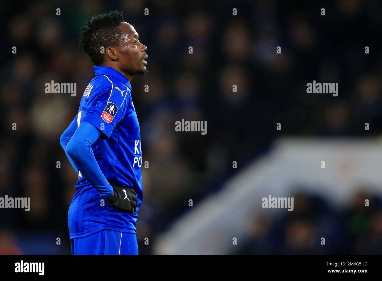 A dejected Ahmed Musa of Leicester City - Leicester City v Derby County, The Emirates FA Cup Fourth round replay, King Power Stadium, Leicester - 8th February 2017. Stock Photo