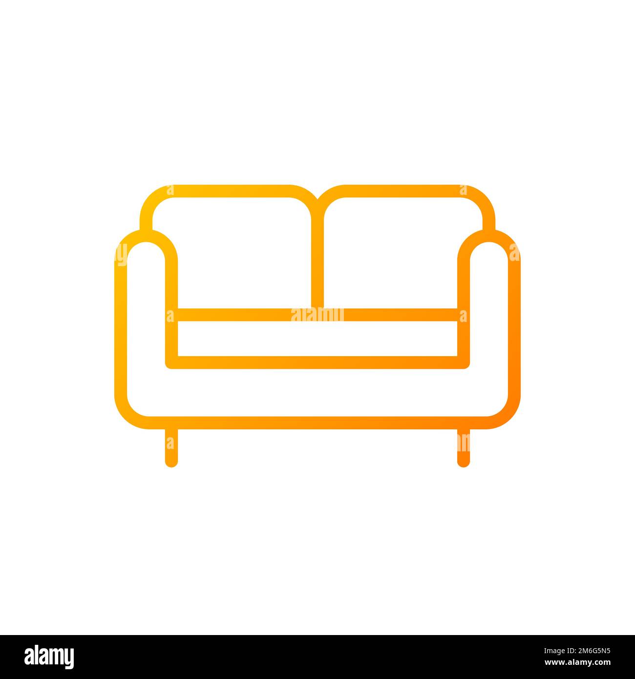 Loveseat pixel perfect gradient linear vector icon Stock Vector