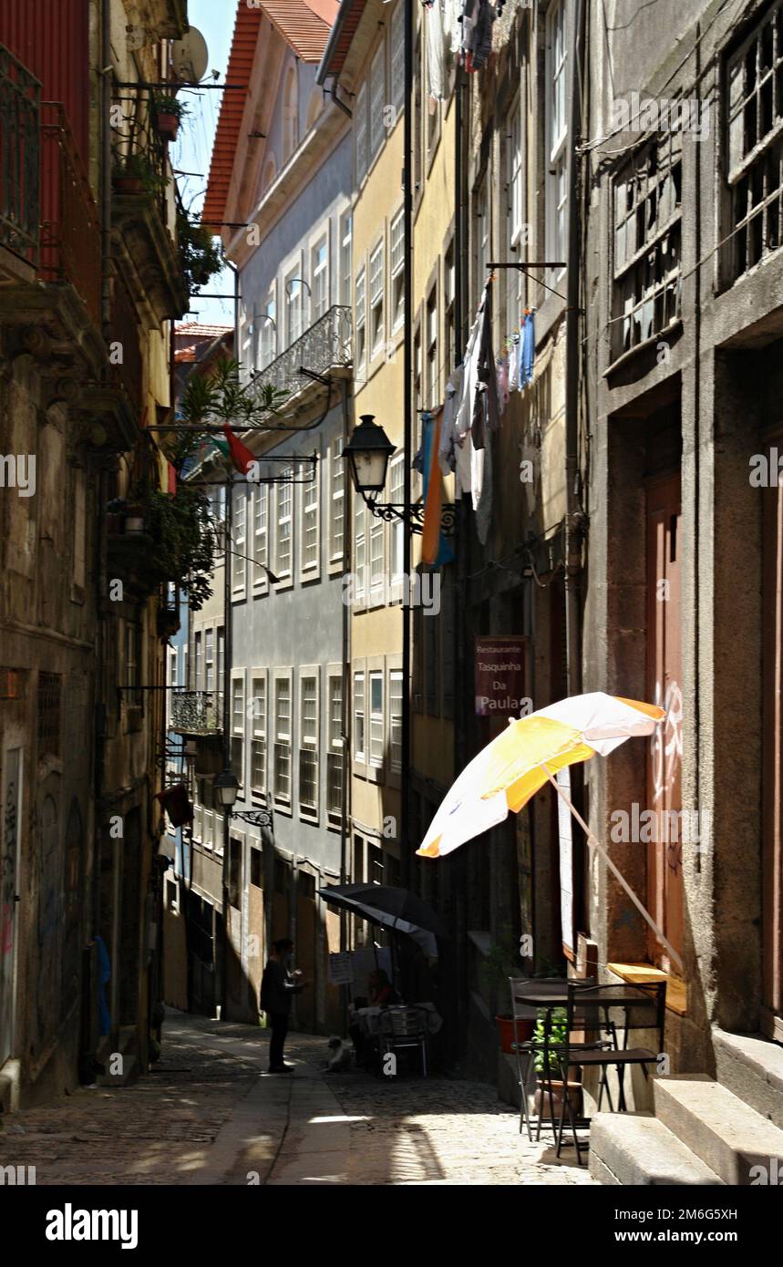 Typical historical facades in Porto, Norte - Portugal Stock Photo