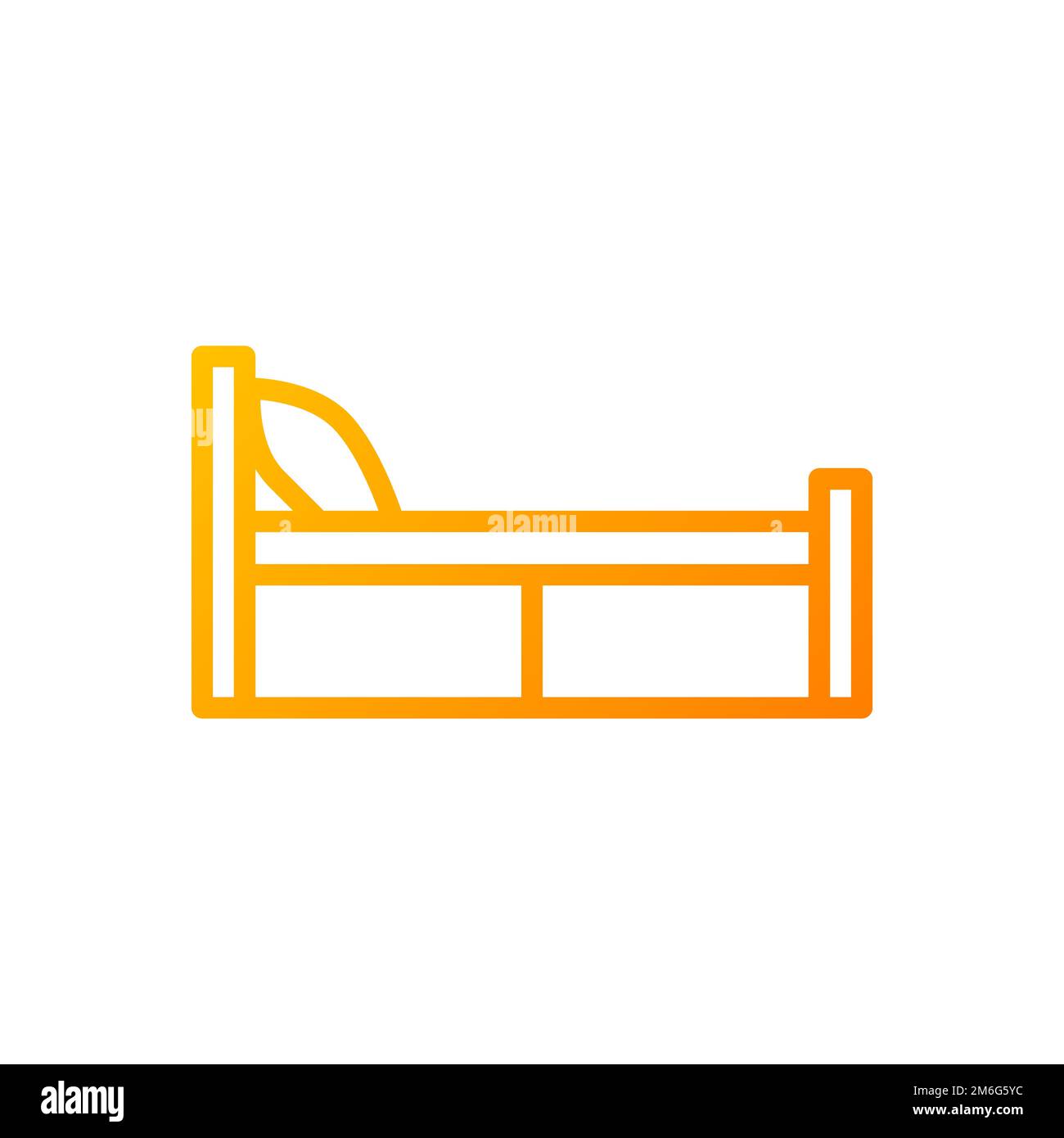 Single bed pixel perfect gradient linear vector icon Stock Vector