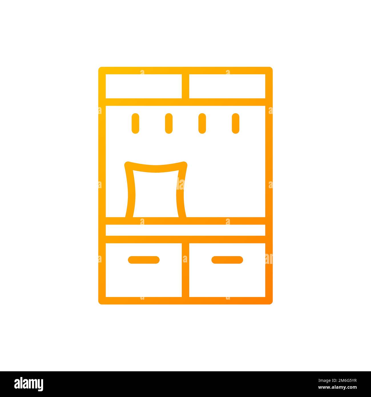 Hall tree pixel perfect gradient linear vector icon Stock Vector