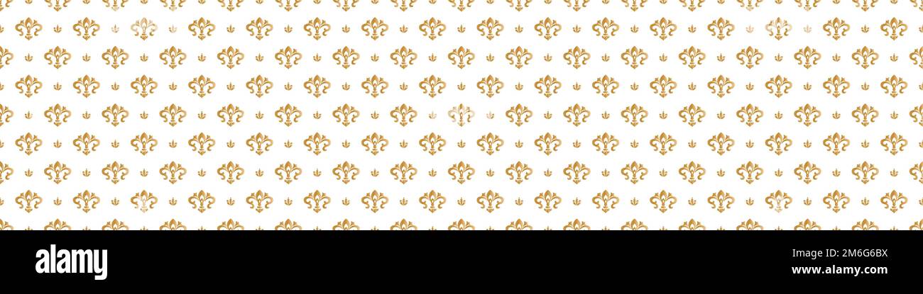 Seamless gold ornament on a white background. Illustration for backgrounds, banners, advertising and creative design. Flat style Stock Vector