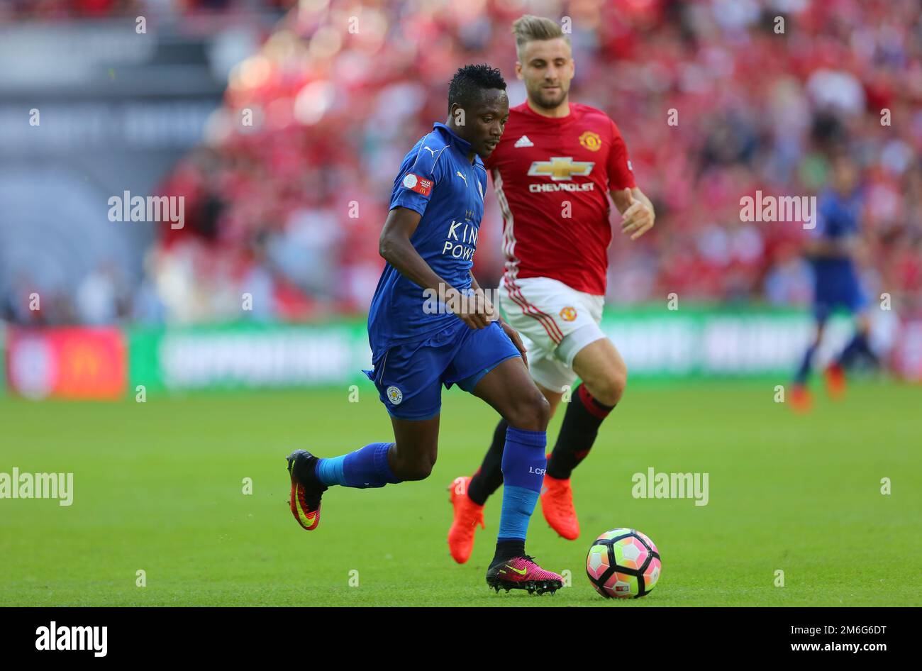 Ahmed Musa of Leicester City - Leicester City v Manchester United, FA Community Shield, Wembley Stadium, London - 7th August 2016 Stock Photo