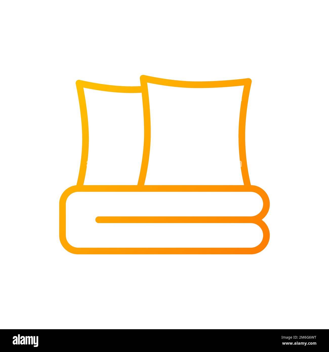 Bedding set pixel perfect gradient linear vector icon Stock Vector