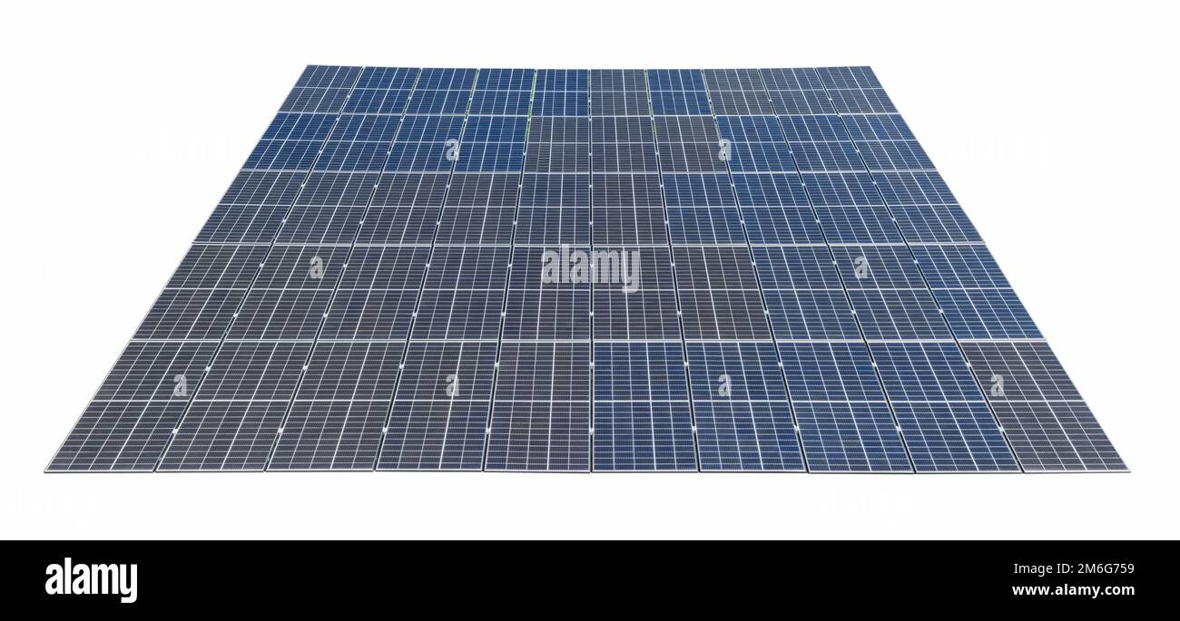 Rooftop solar panels isolated Stock Photo