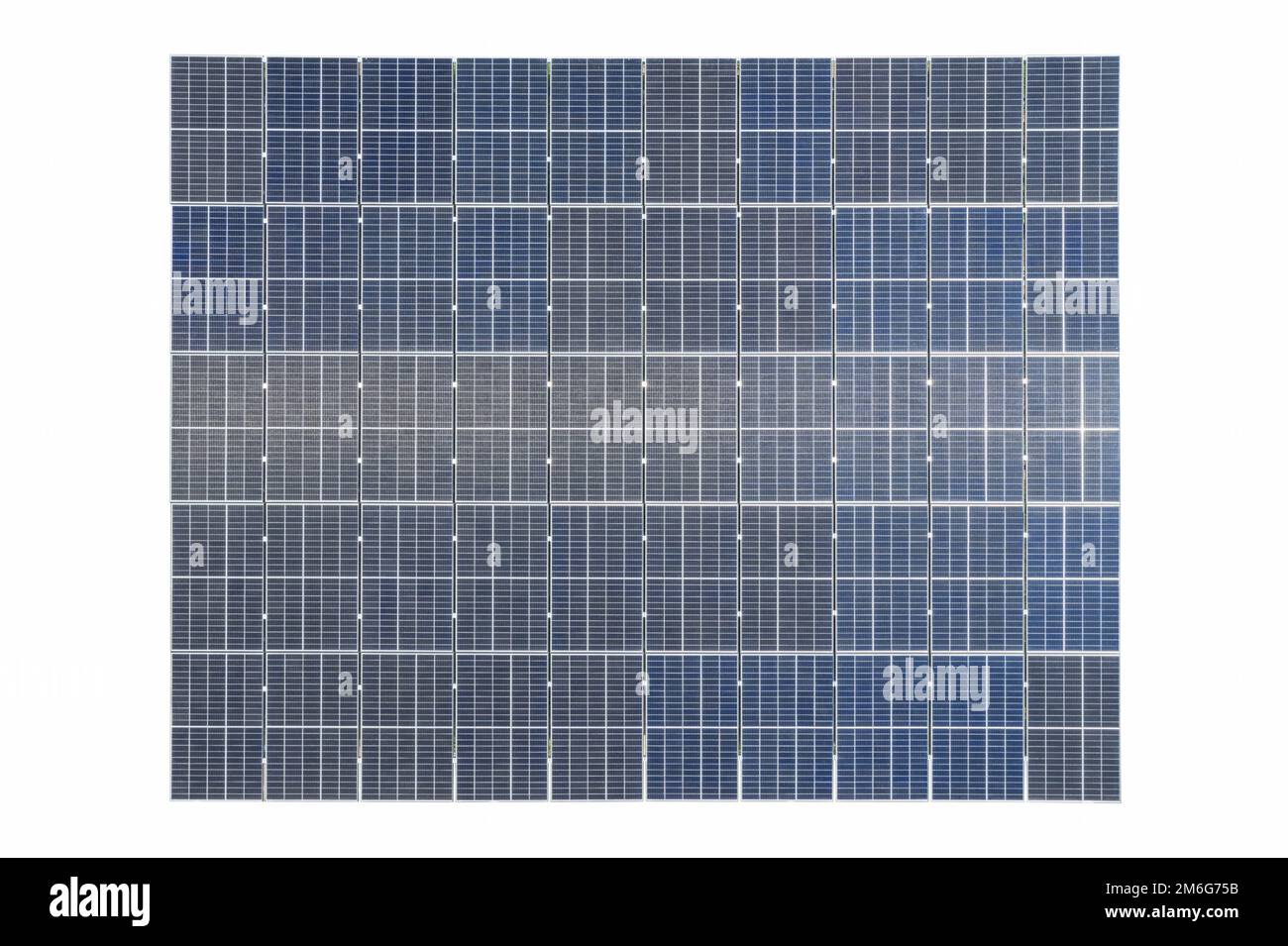 Solar panels on roof isolated Stock Photo