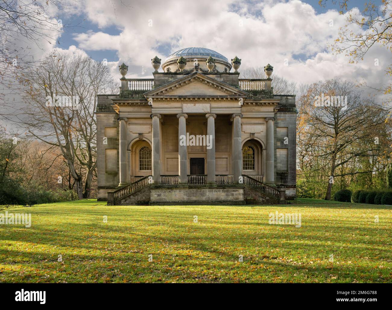 Gibside chapel exterior façade seen from The Long Walk, in winter. Rowlands Gill, Gateshead. UK Stock Photo