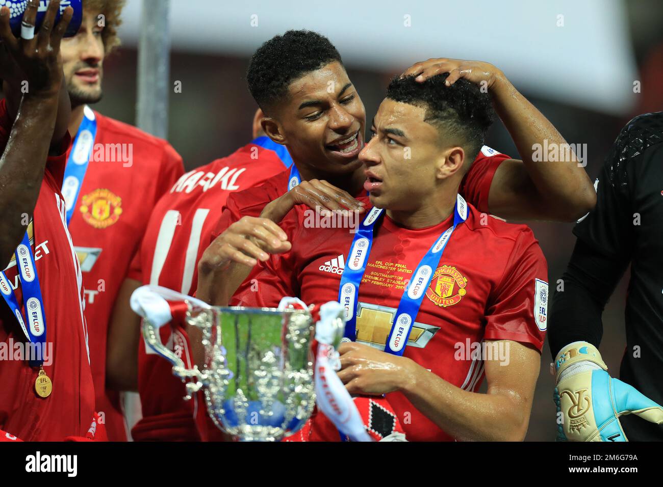 Jesse Lingard of Manchester United and Marcus Rashford
