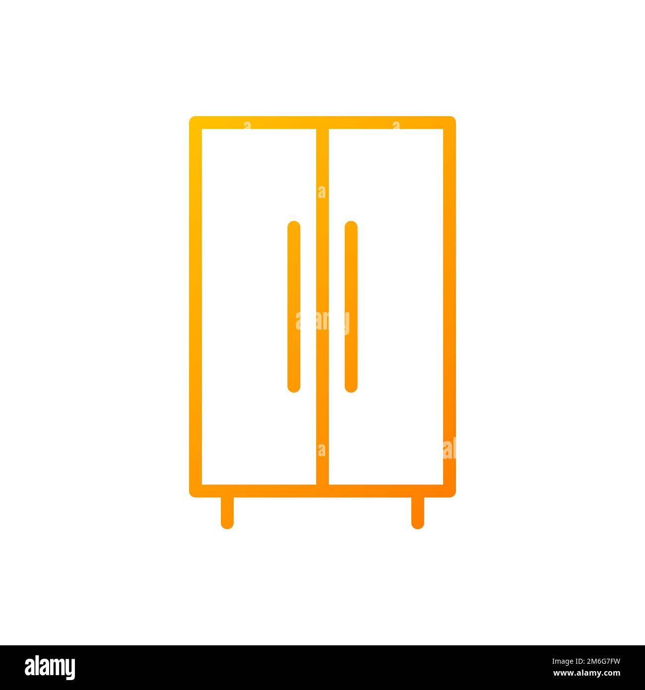 Wardrobe closet pixel perfect gradient linear vector icon Stock Vector