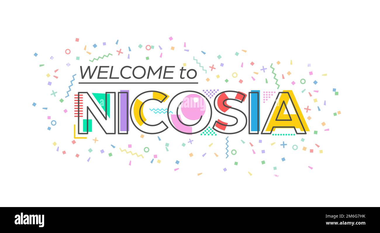to Nicosia. Vector lettering for greetings, postcards, posters
