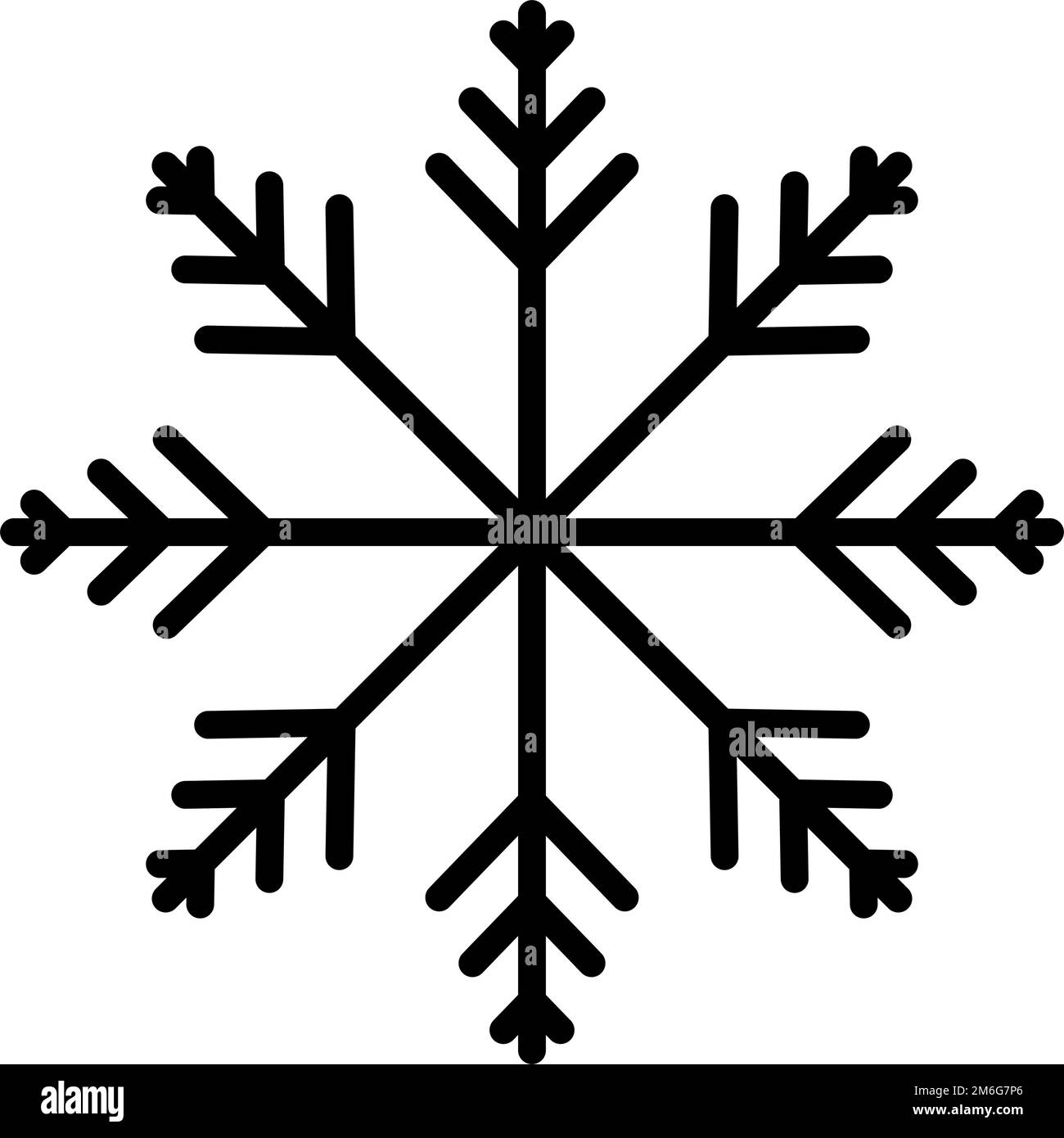 Symbol of snow. Ice crystal. Extreme cold. Editable vector Stock Vector