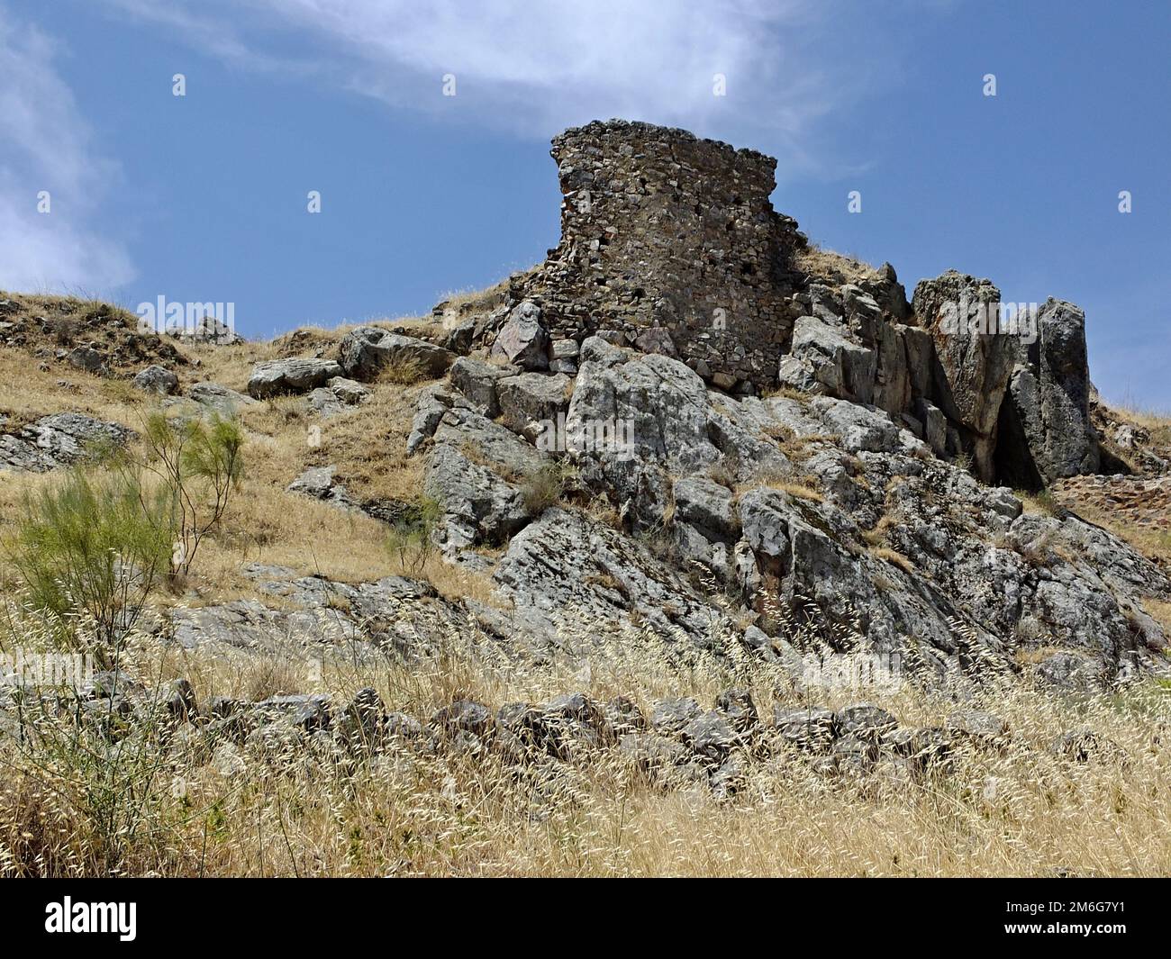 Historic castle in Magacela, Extremadura - Spain Stock Photo