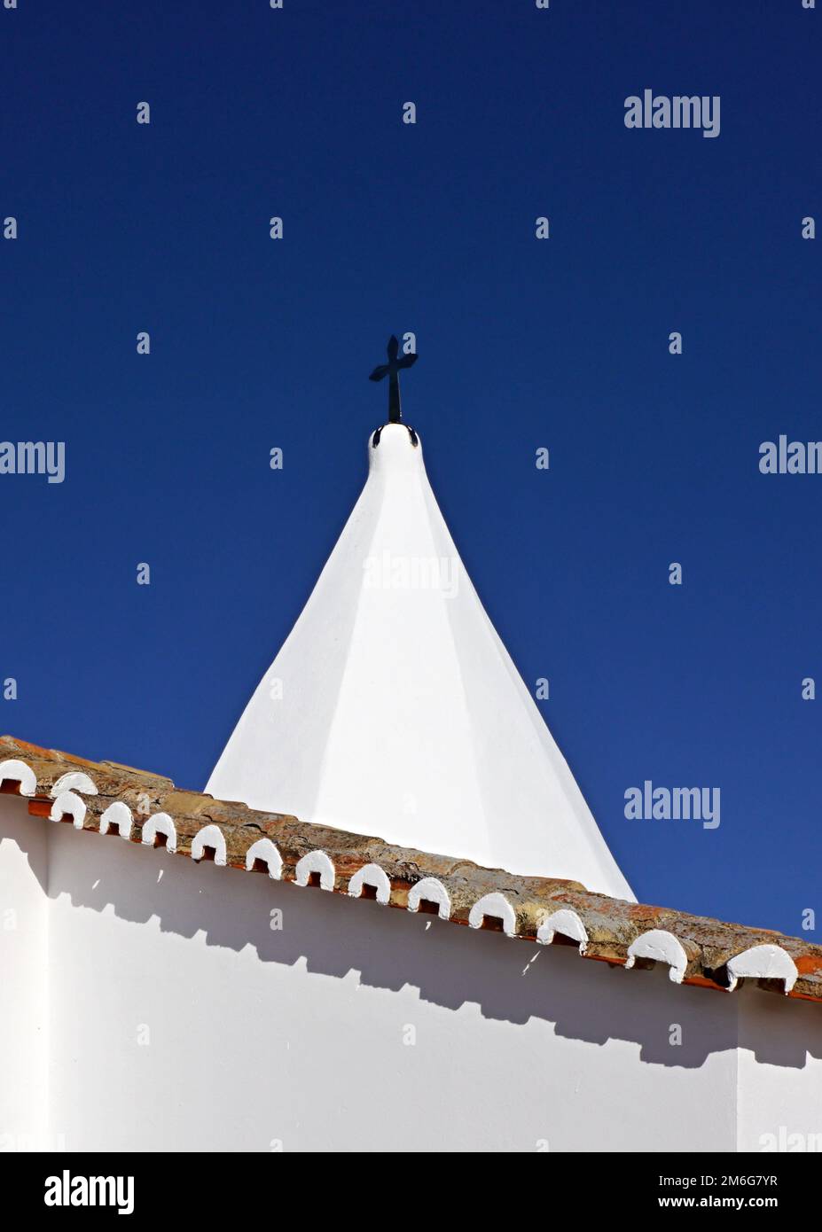 Chapel Senhora da Rocha, detail view, Algarve - Portugal Stock Photo