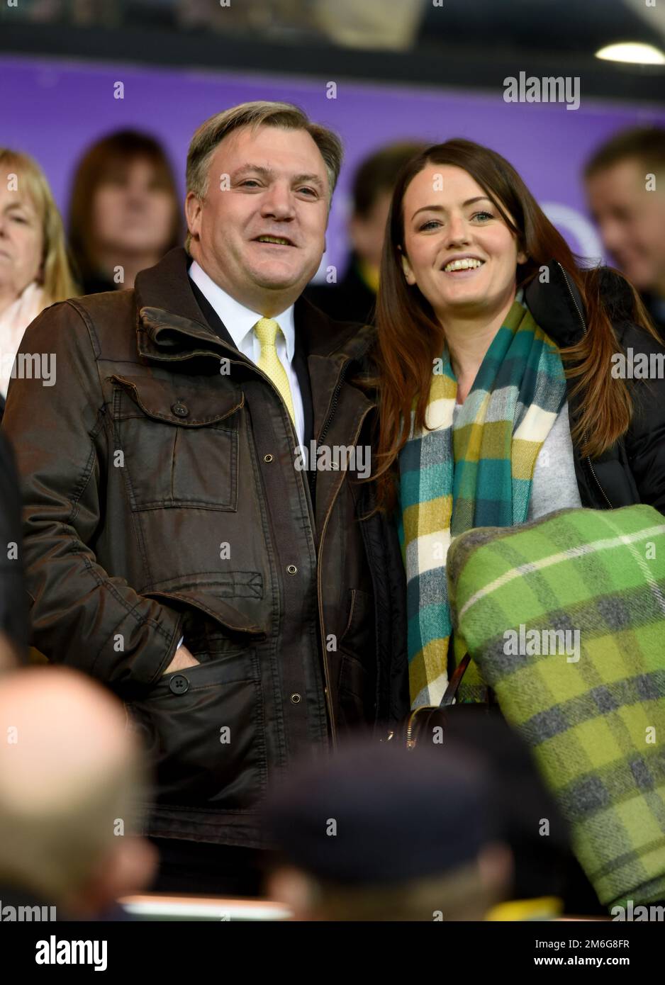 Norwich City director Ed Balls back in the directors box at Carrow Rd after his exit from Strictly come dancing - Norwich City v Brentford, Sky Bet Championship, Carrow Road, Norwich - 3rd December 2016. Stock Photo