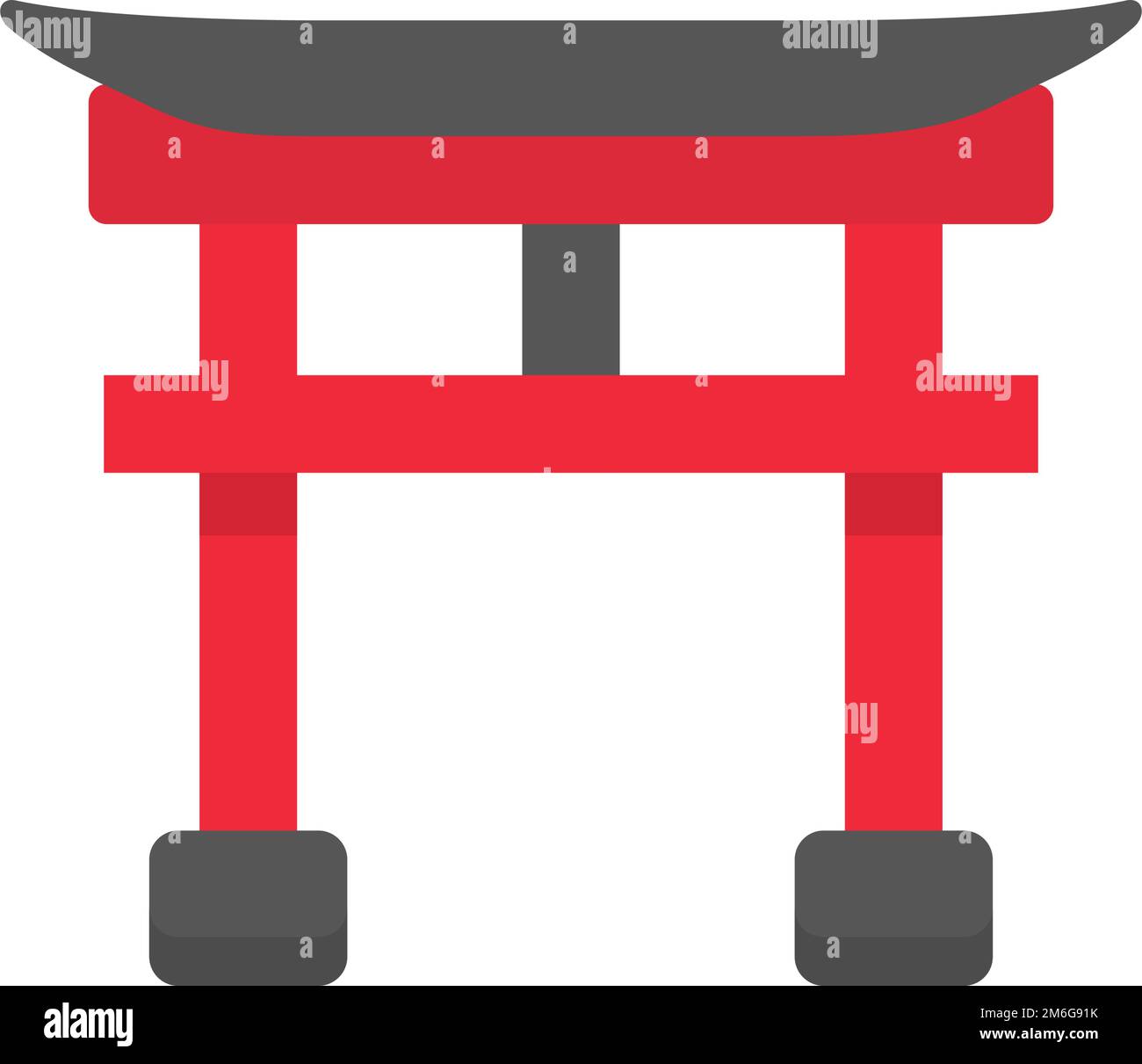 Torii Icon. Torii gate. Shinto shrine. Editable vector. Stock Vector