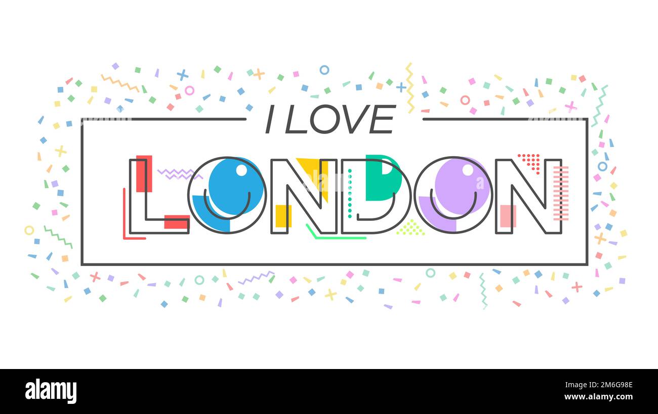 I love London. Vector lettering for postcards, posters, posters and banners. Flat design Stock Vector