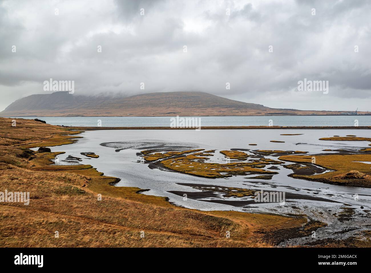 Hvalfjordur in a summer cloudy day, Iceland Stock Photo