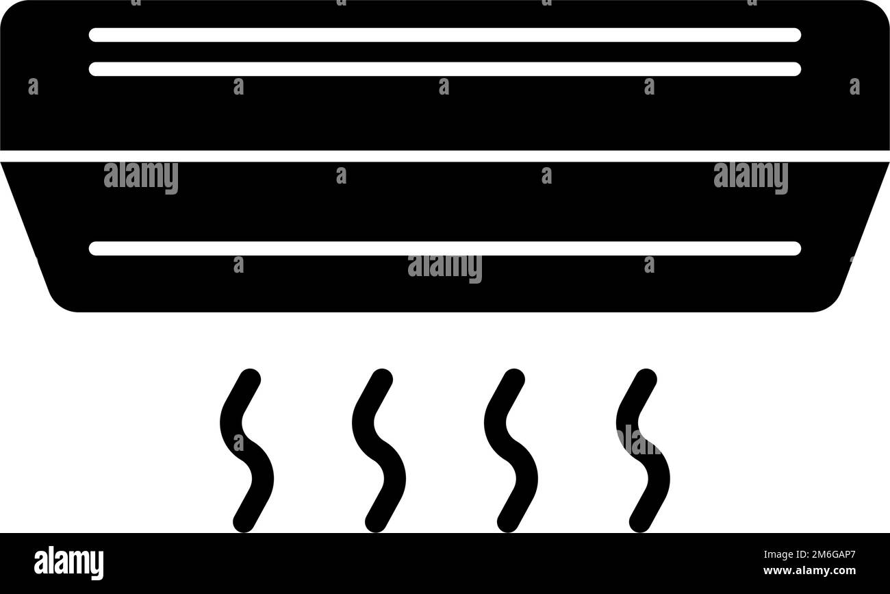 Air conditioner silhouette icon. Air conditioning equipment for heating