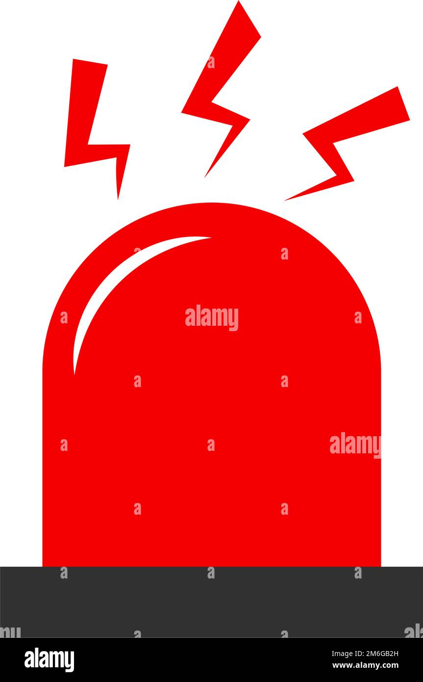 Alarm lamp. Emergency siren lamp. Warning. Editable vector. Stock Vector