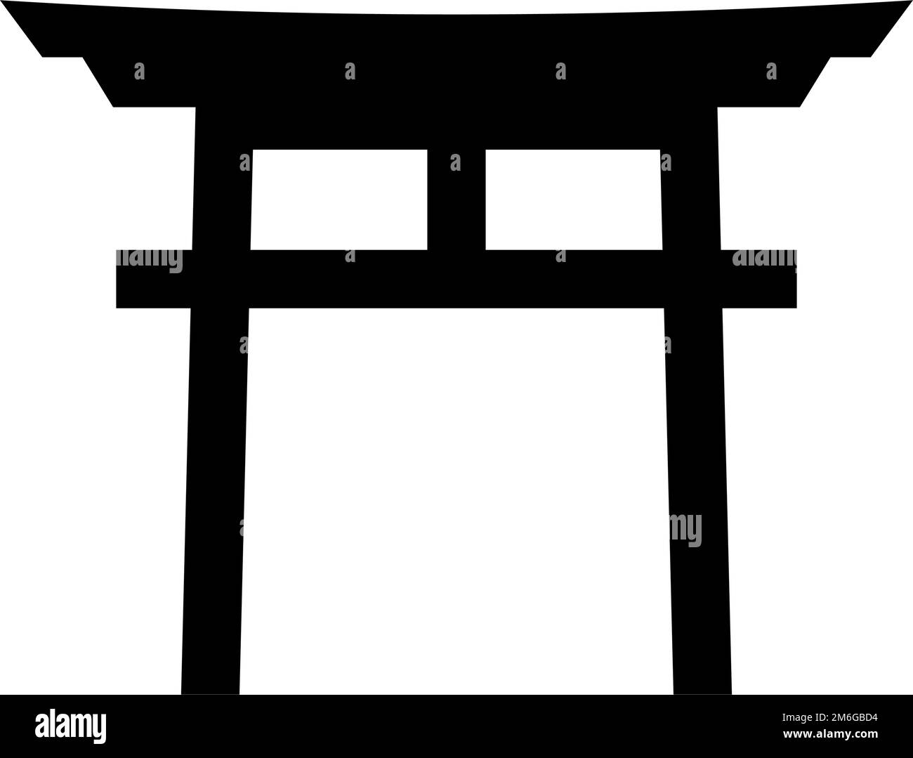 Torii silhouette icon. Japanese shrine. Editable vector. Stock Vector
