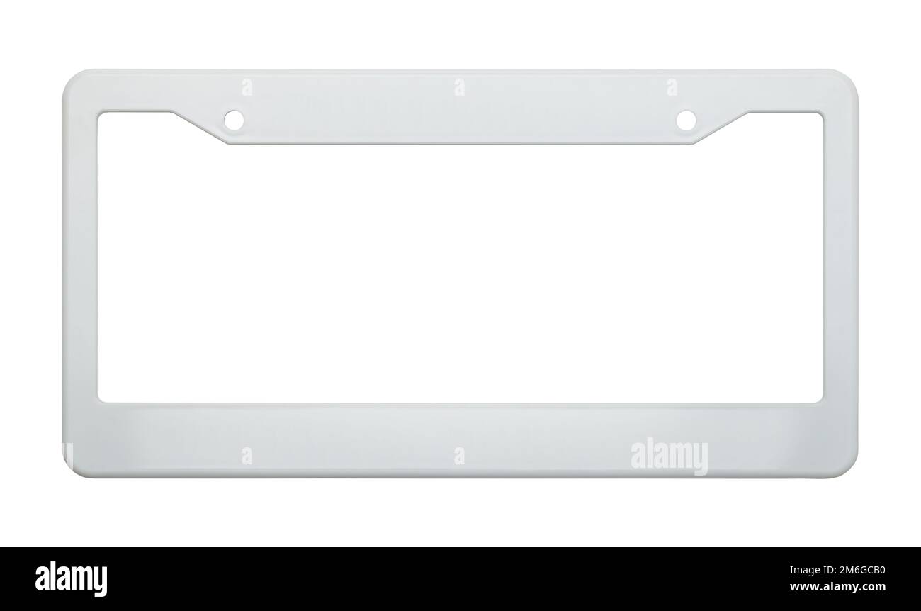 White Plastic License Plate Frame Cut Out on White Stock Photo Alamy