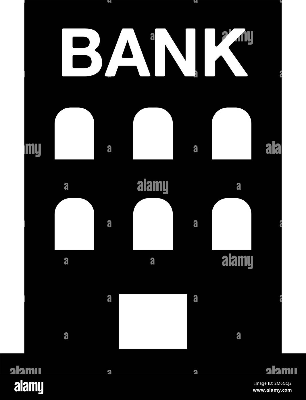 Bank silhouette icon. Financial building. Editable vector. Stock Vector