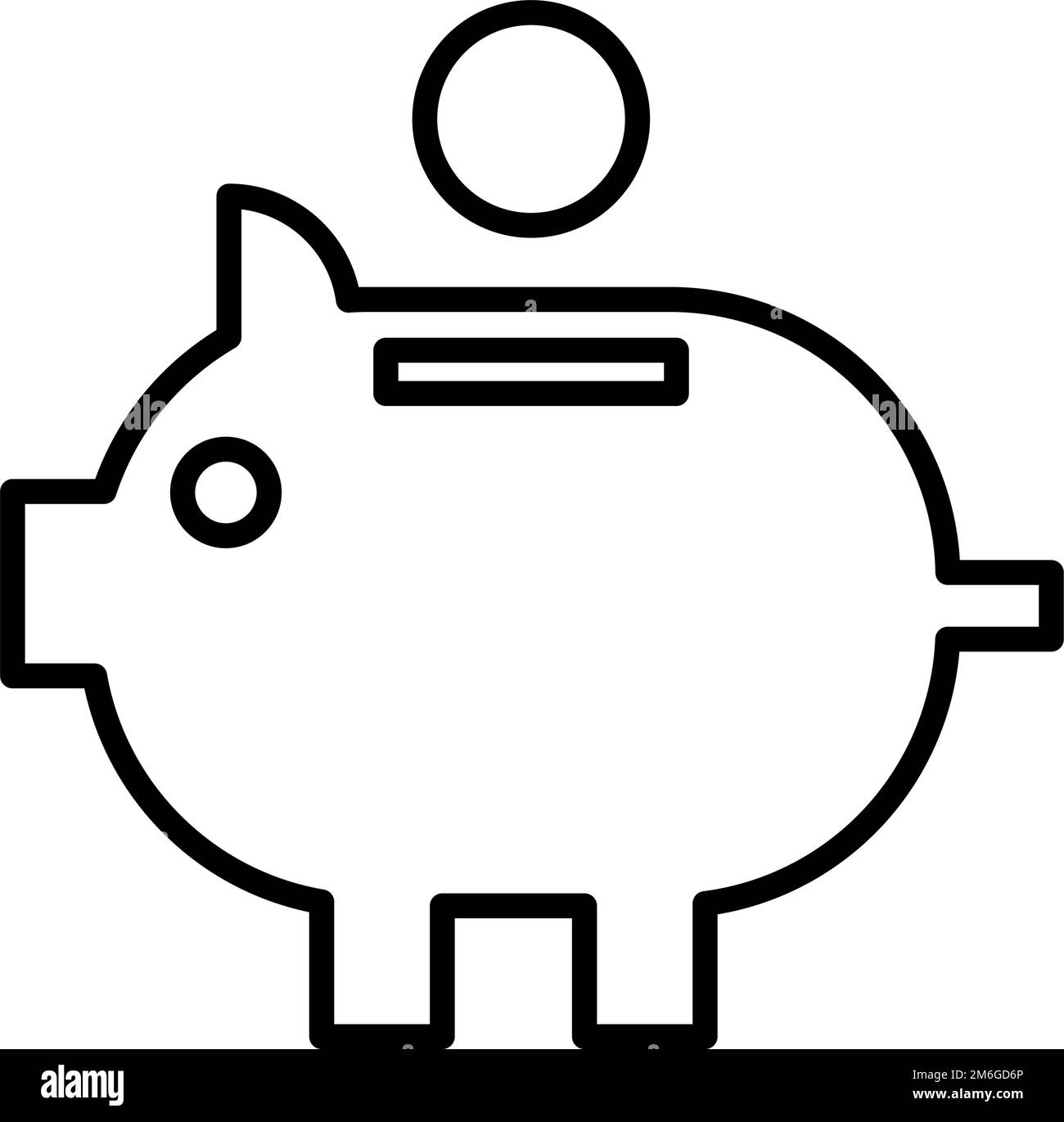 Simple piggy bank icon. Money saving. Editable vector. Stock Vector