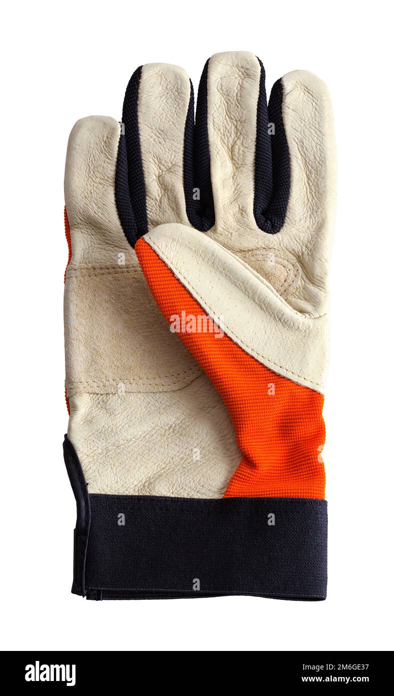 Single Work Glove Cut Out on White. Stock Photo