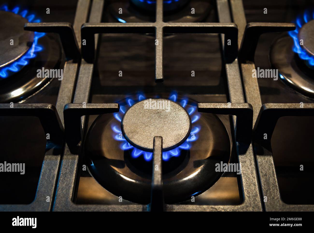 Flaming gas oven Stock Photo Alamy