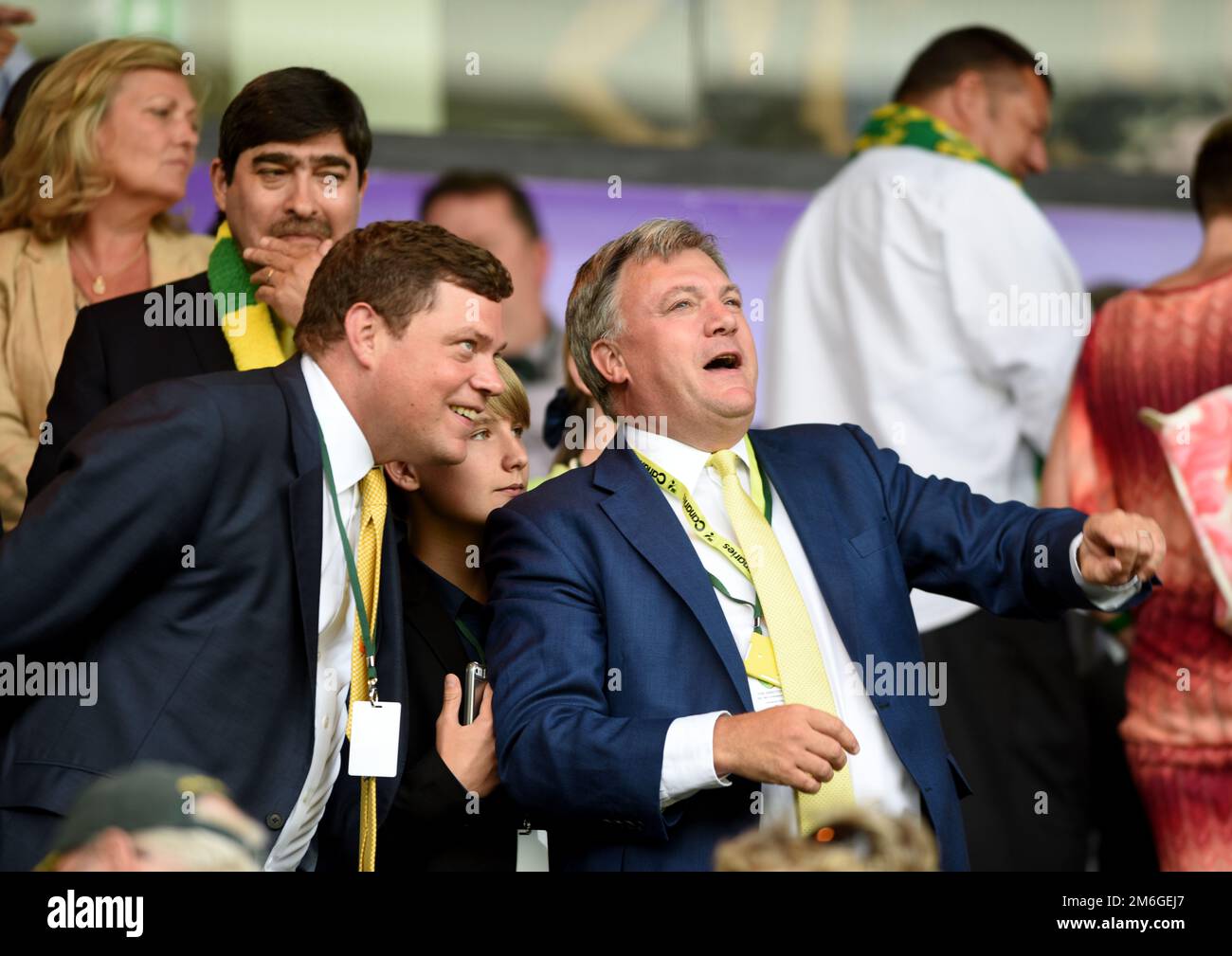 Ed Balls who will be appearing in Strictly come dancing- Norwich City v Sheffield Wednesday, Sky Bet Championship, Carrow Road, Norwich - 13th August 2016. - Norwich City v Sheffield Wednesday, Sky Bet Championship, Carrow Road, Norwich - 13th August 2016. Stock Photo