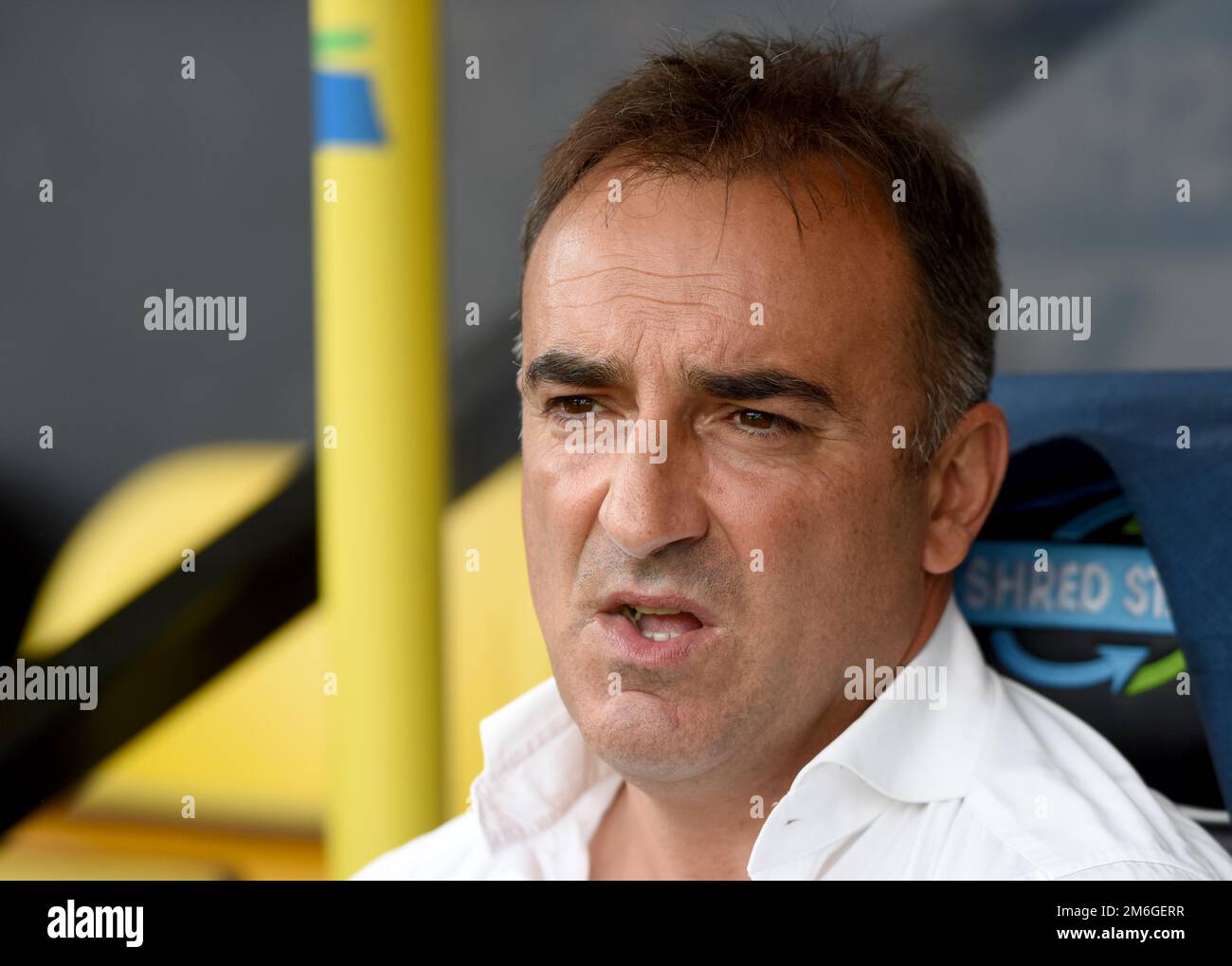 Manager of Sheffield Wednesday, Carlos Carvalhal  - Norwich City v Sheffield Wednesday, Sky Bet Championship, Carrow Road, Norwich - 13th August 2016.  - Norwich City v Sheffield Wednesday, Sky Bet Championship, Carrow Road, Norwich - 13th August 2016. Stock Photo