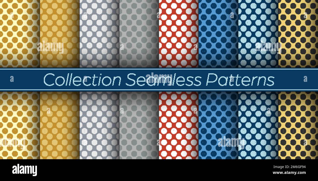 A set of seamless patterns for backgrounds, banners, advertising and creative design. Flat style Stock Vector