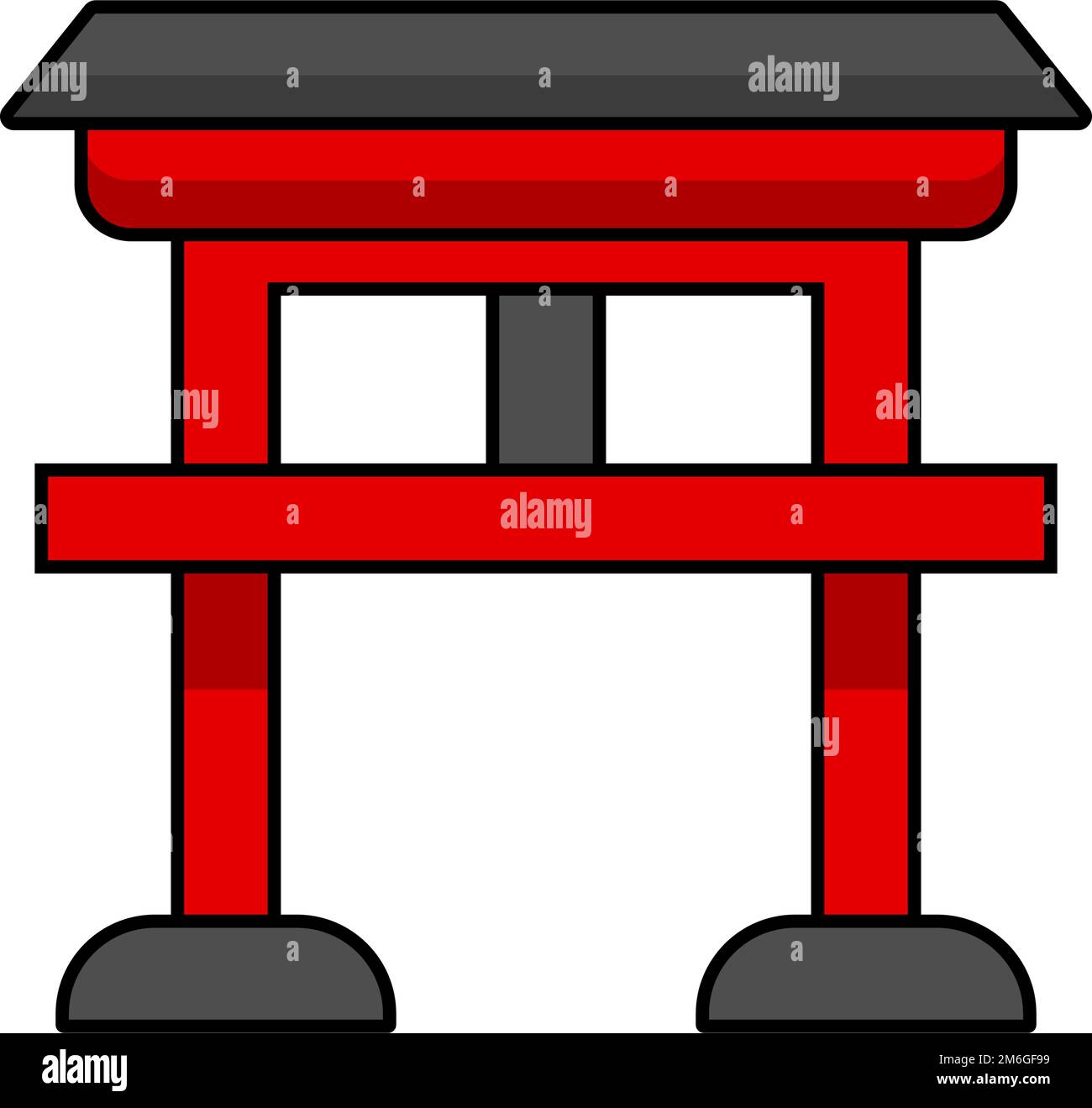 Torii icon. Torii gate. Shinto. Japanese shrine. Editable vector. Stock Vector