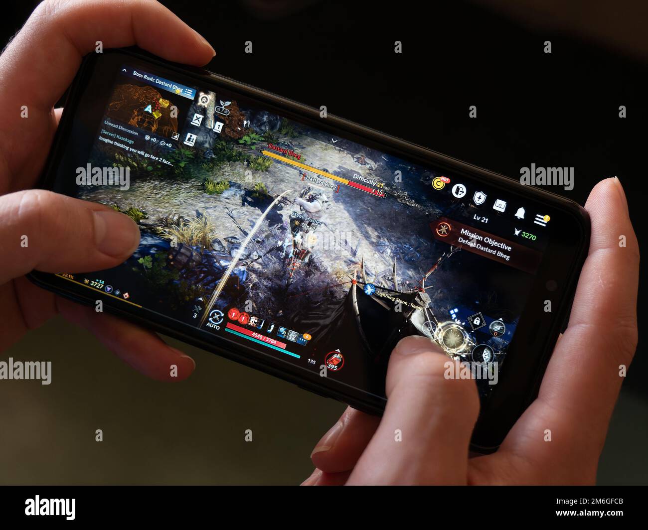 Cork, Ireland, July 31, 2022. A android phone in the hands of a white