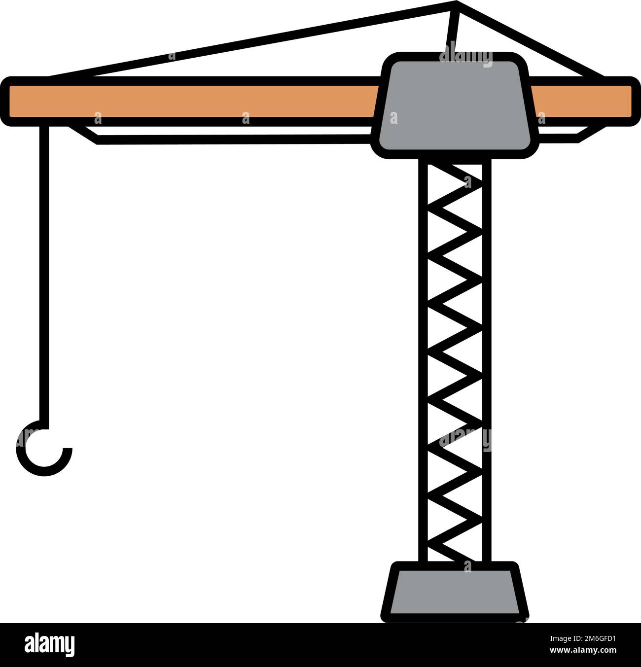 Tower crane icon. Construction site. Editable vector Stock Vector Image ...