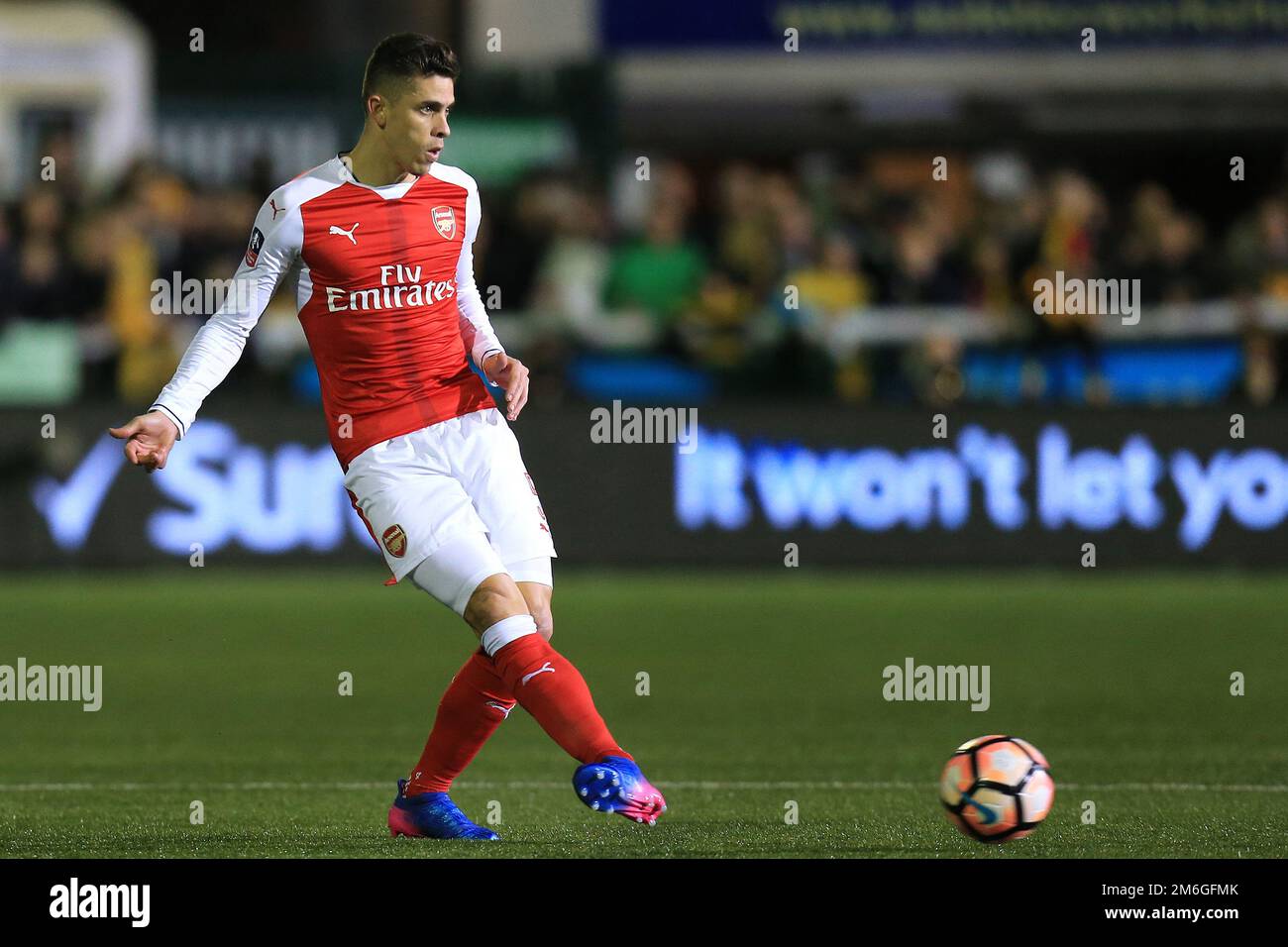 Gabriel Paulista of Arsenal - Sutton United v Arsenal, The Emirates FA Cup Fifth round, The Borough Sports Ground, Sutton - 20th February 2017. Stock Photo