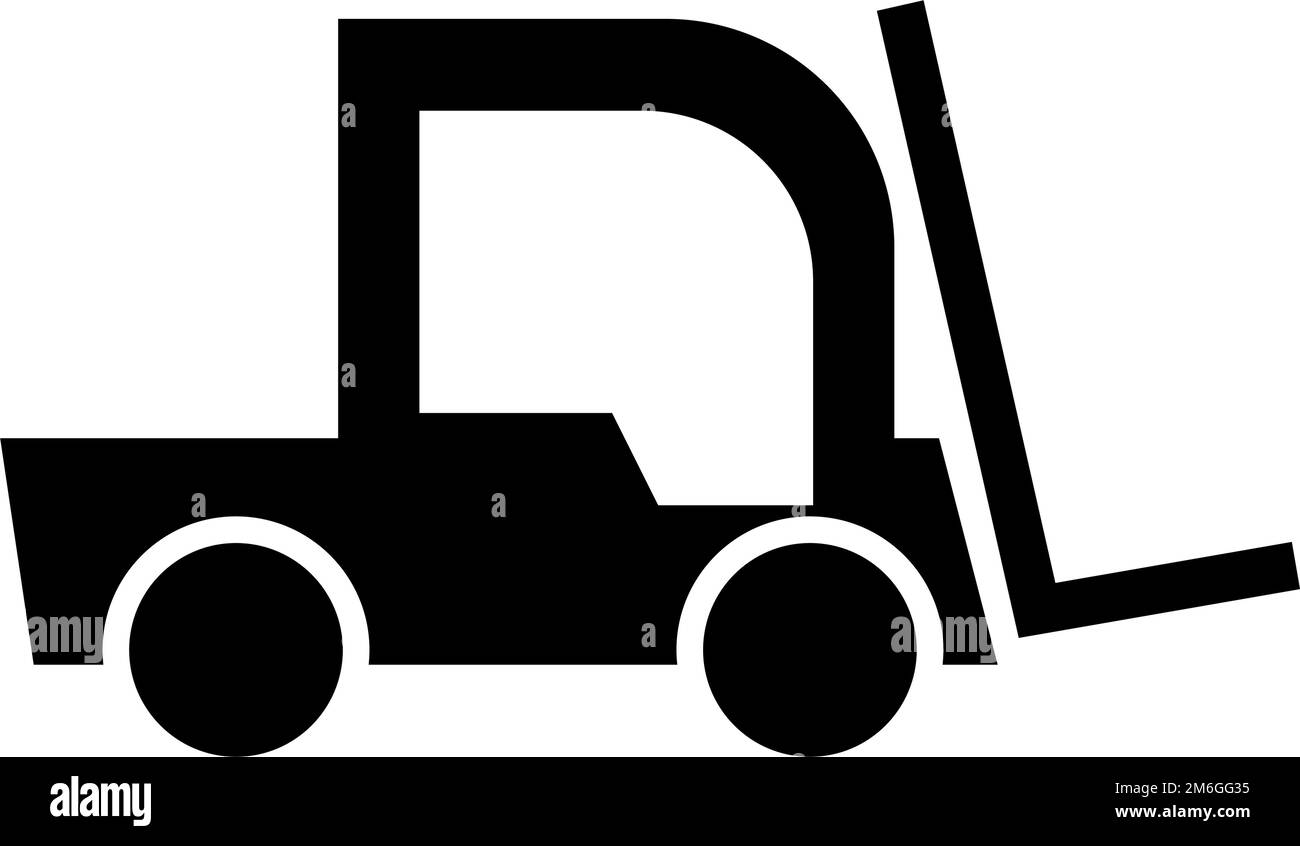 Forklift silhouette icon. Vehicle of logistics. Editable vector Stock ...