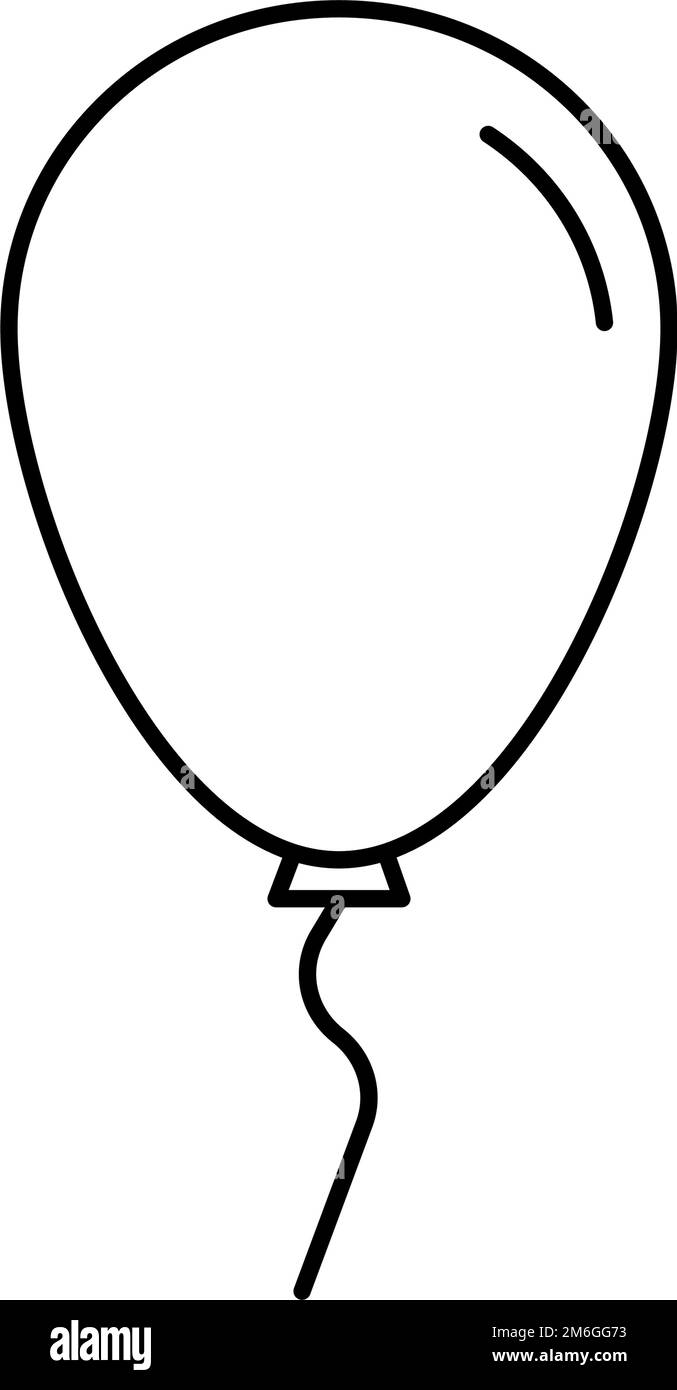 Simple balloon icon. Decoration. Editable vector. Stock Vector