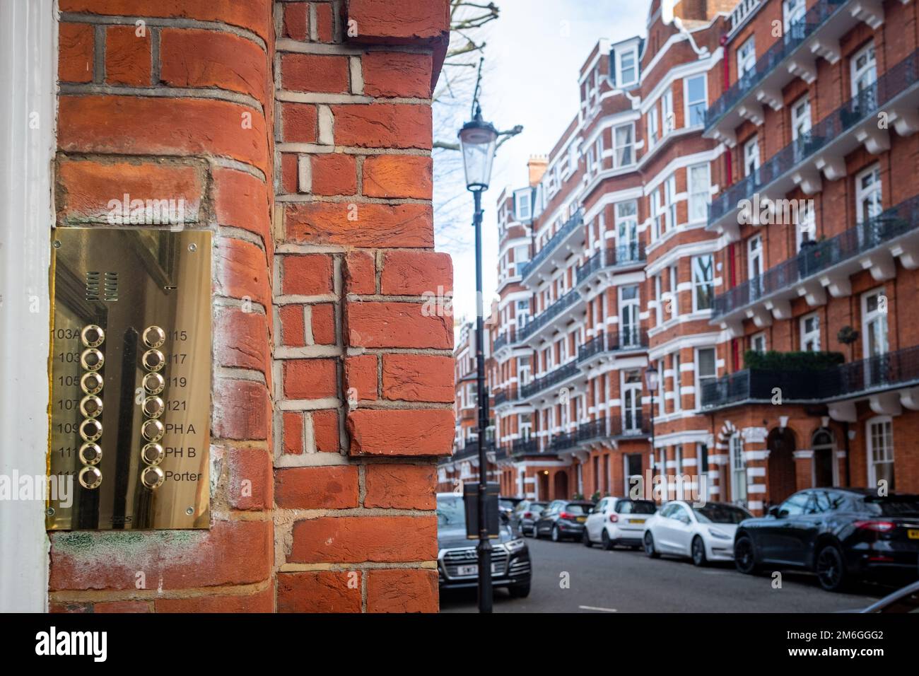 London- Kensington mansion apartment building in Earls Court area of south west London Stock Photo