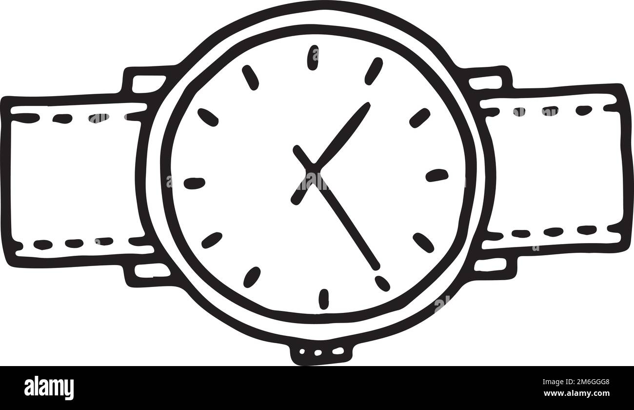 Vintage wrist watch line icon. Stylish accessory Stock Vector Image