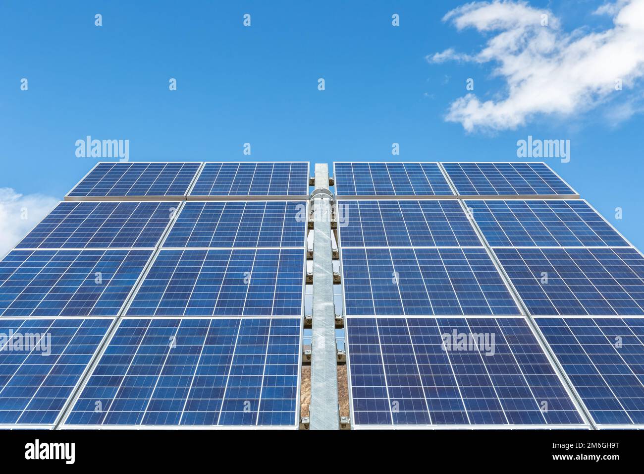 Solar panels against a blue sky Stock Photo