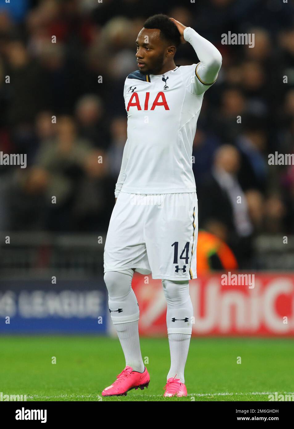Georges-Kevin Nkoudou of Tottenham Hotspur looks on after the defeat to  Bayer Leverkusen - Tottenham Hotspur v Bayer Leverkusen, UEFA Champions  League, Wembley Stadium, London - 2nd November 2016 Stock Photo - Alamy