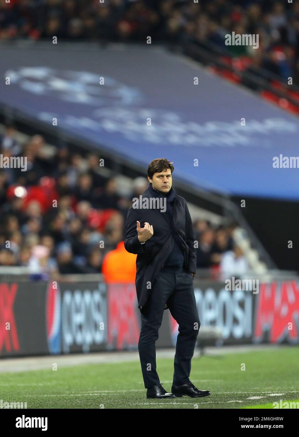 Manager of Tottenham Hotspur, Mauricio Pochettino - Tottenham Hotspur v CSKA Moscow, UEFA Champions League, Wembley Stadium, London - 7th December 2016. Stock Photo