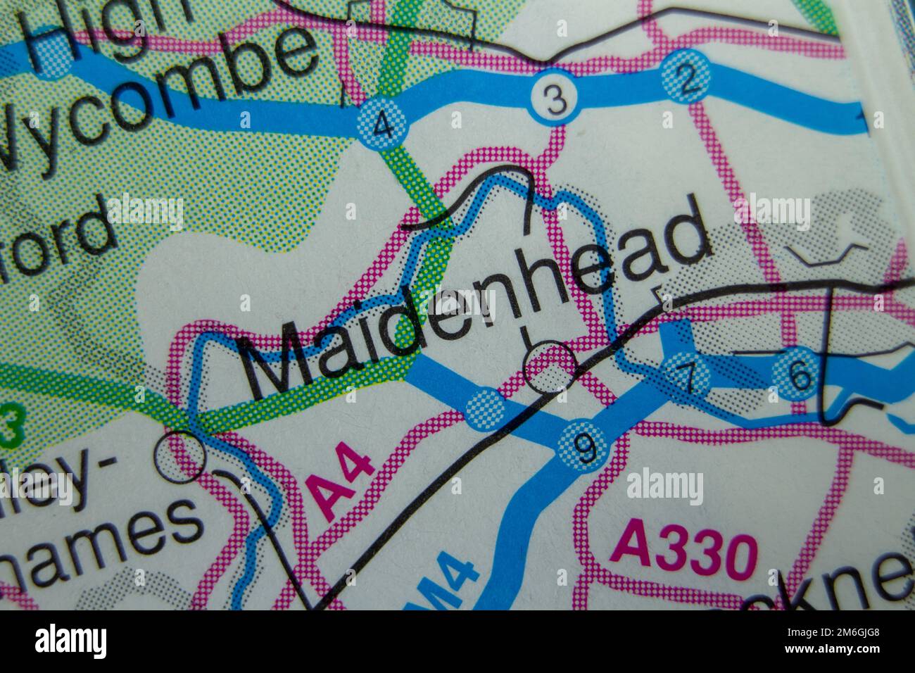 Maidenhead, United Kingdom atlas map town name Stock Photo Alamy