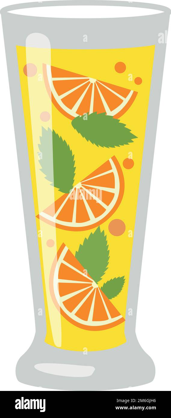 Lemonade glass. Cartoon summer refreshment drink icon Stock Vector ...